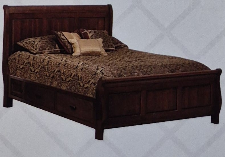 The Bar Harbour Sleigh Storage Bed with Side Drawers