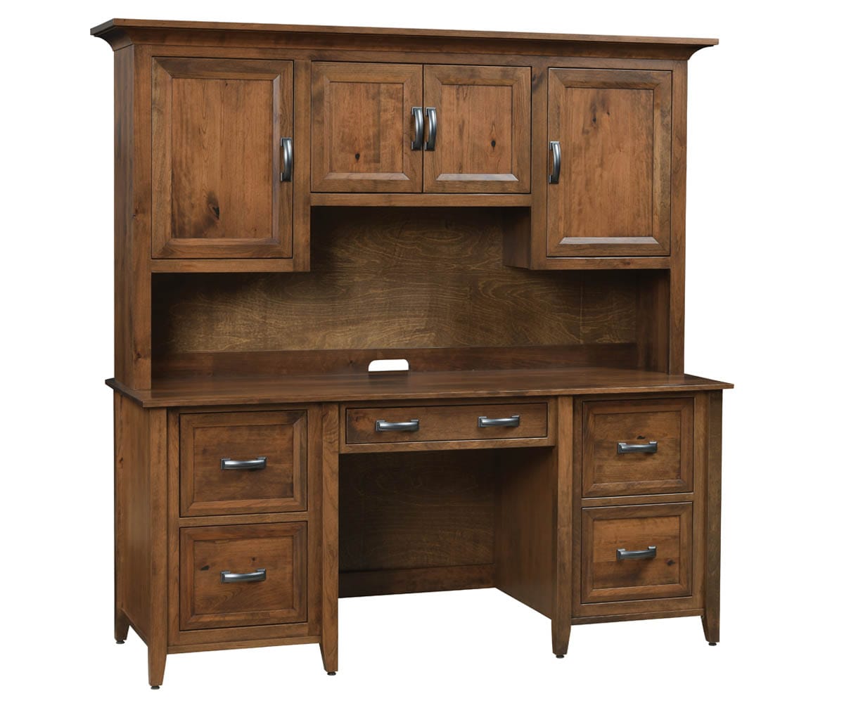 The Chesterfield Double Pedestal Desk with Hutch