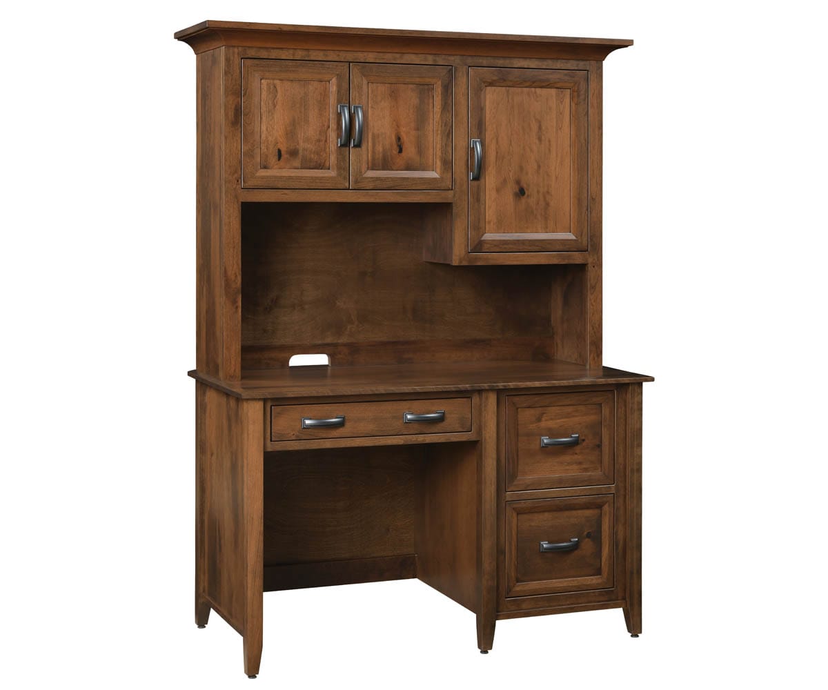 The Chesterfield Single Pedestal Desk with Hutch