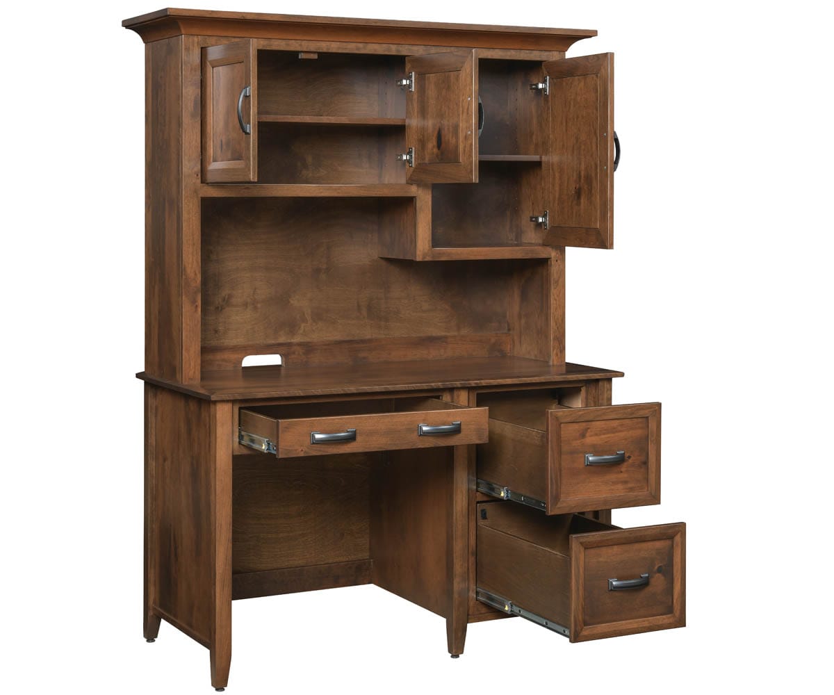 The Chesterfield Single Pedestal Desk with Hutch — additional view