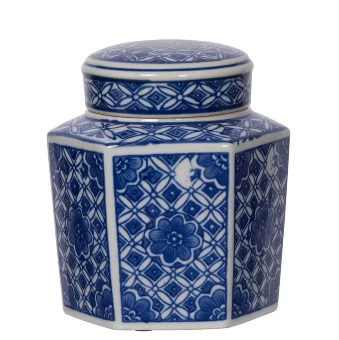 Blue & White Lidded Jars, Set of 3 — additional view