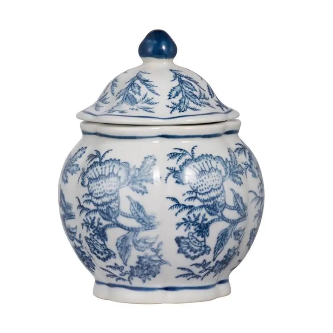 Blue & White Lidded Jars, Set of 3 — additional view