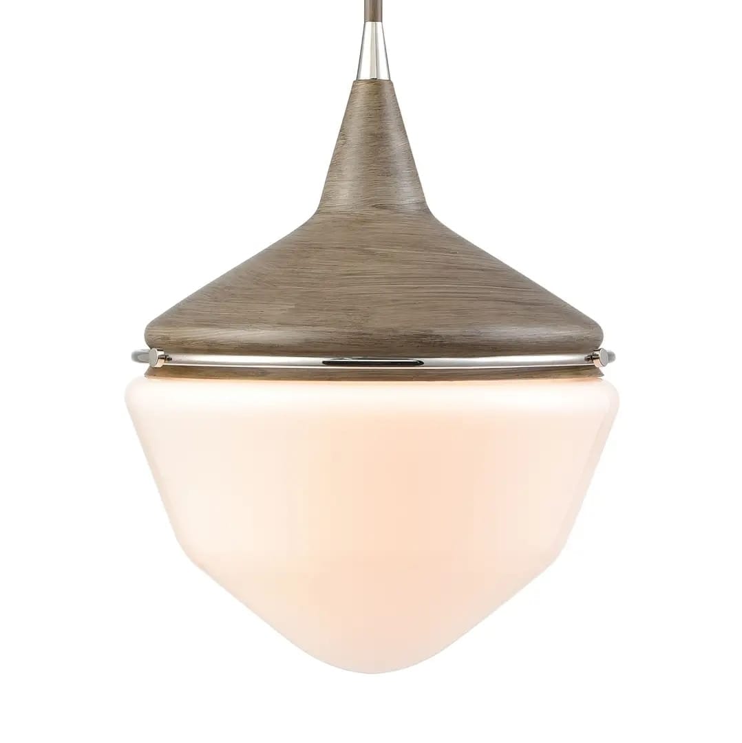 Mid-Century Schoolhouse 12" Mini Pendant, Pecan — additional view