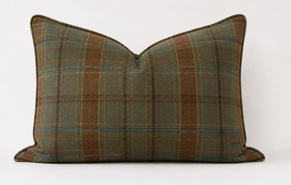 Olive Multi Plaid Dutch Euro Pillow