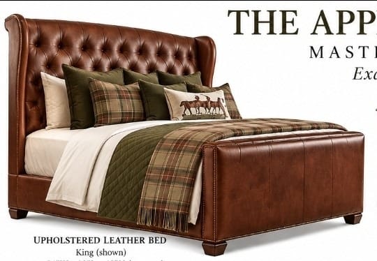Applewood Upholstered Leather Bed