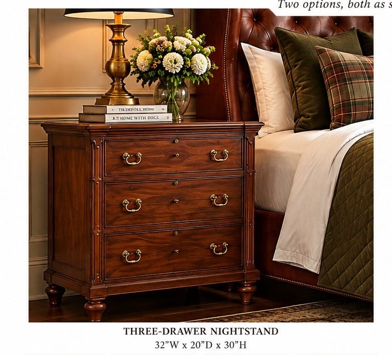 Applewood Three-Drawer Nightstand