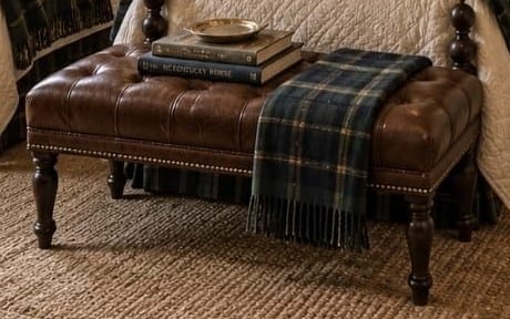 Tufted Leather Ottoman