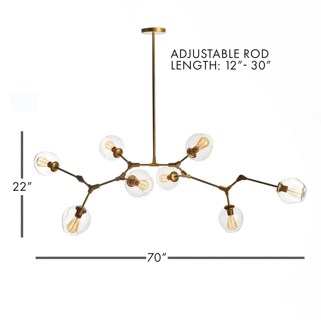 Daniella Globe Chandelier, Brass — additional view