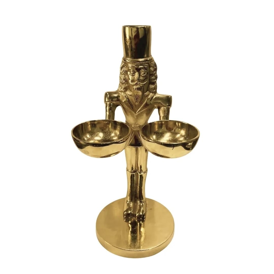 Gold Nutcracker with Two Bowls