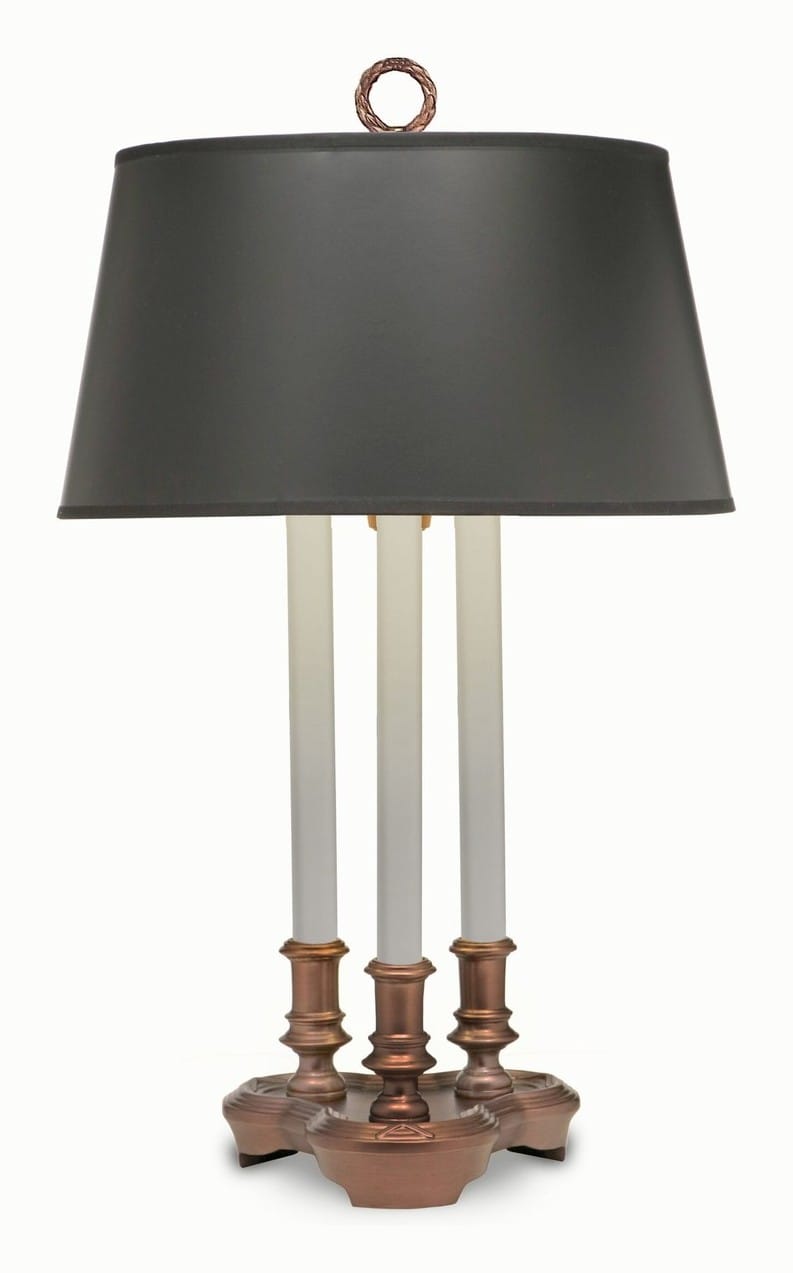 Stiffel Three-Candle Desk Lamp, Antique Old Bronze