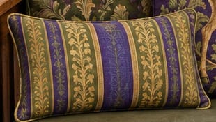 Stonehaven Purple & Olive Stripe Lumbar Pillow — additional view