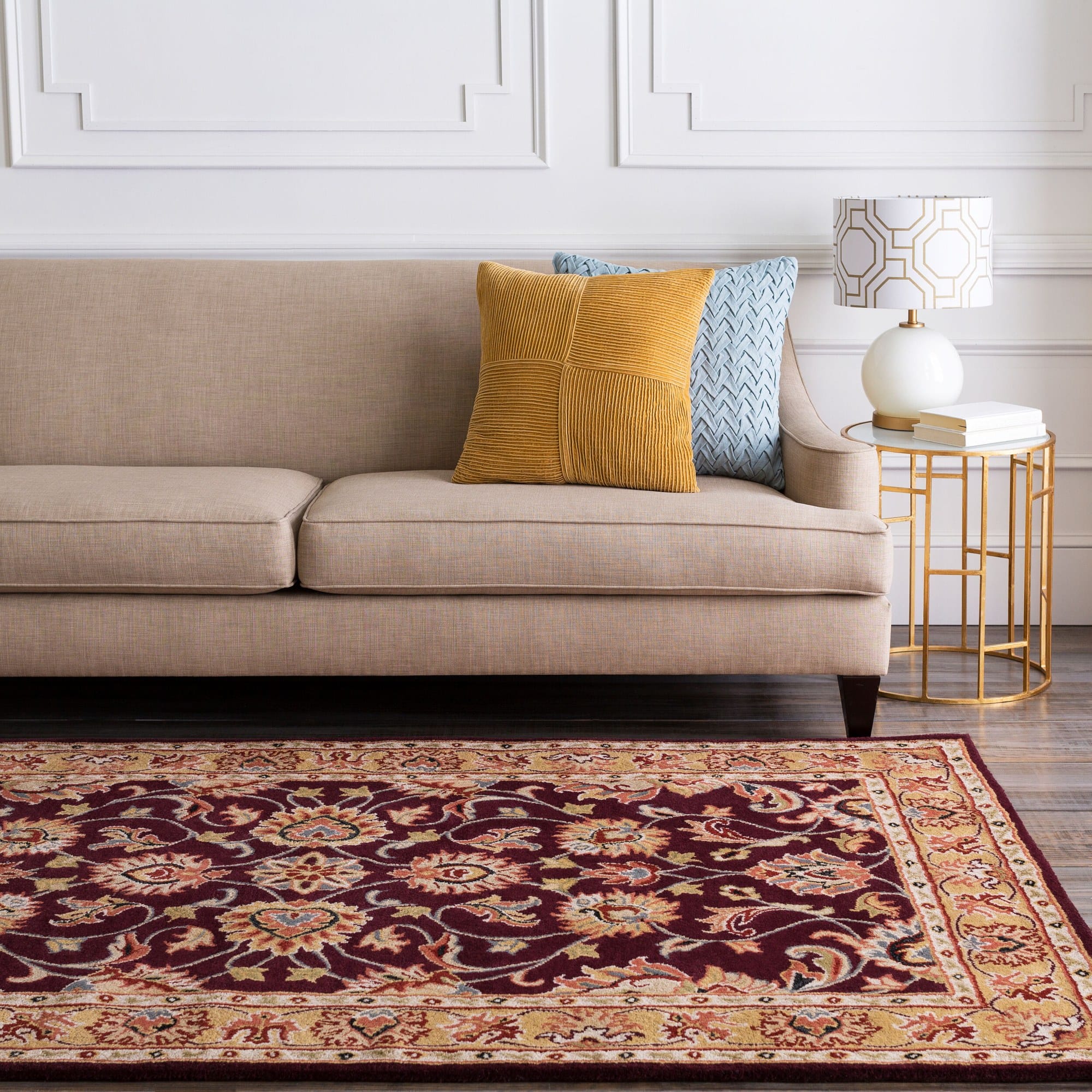 Surya Caesar Rug, Burgundy & Tan — additional view