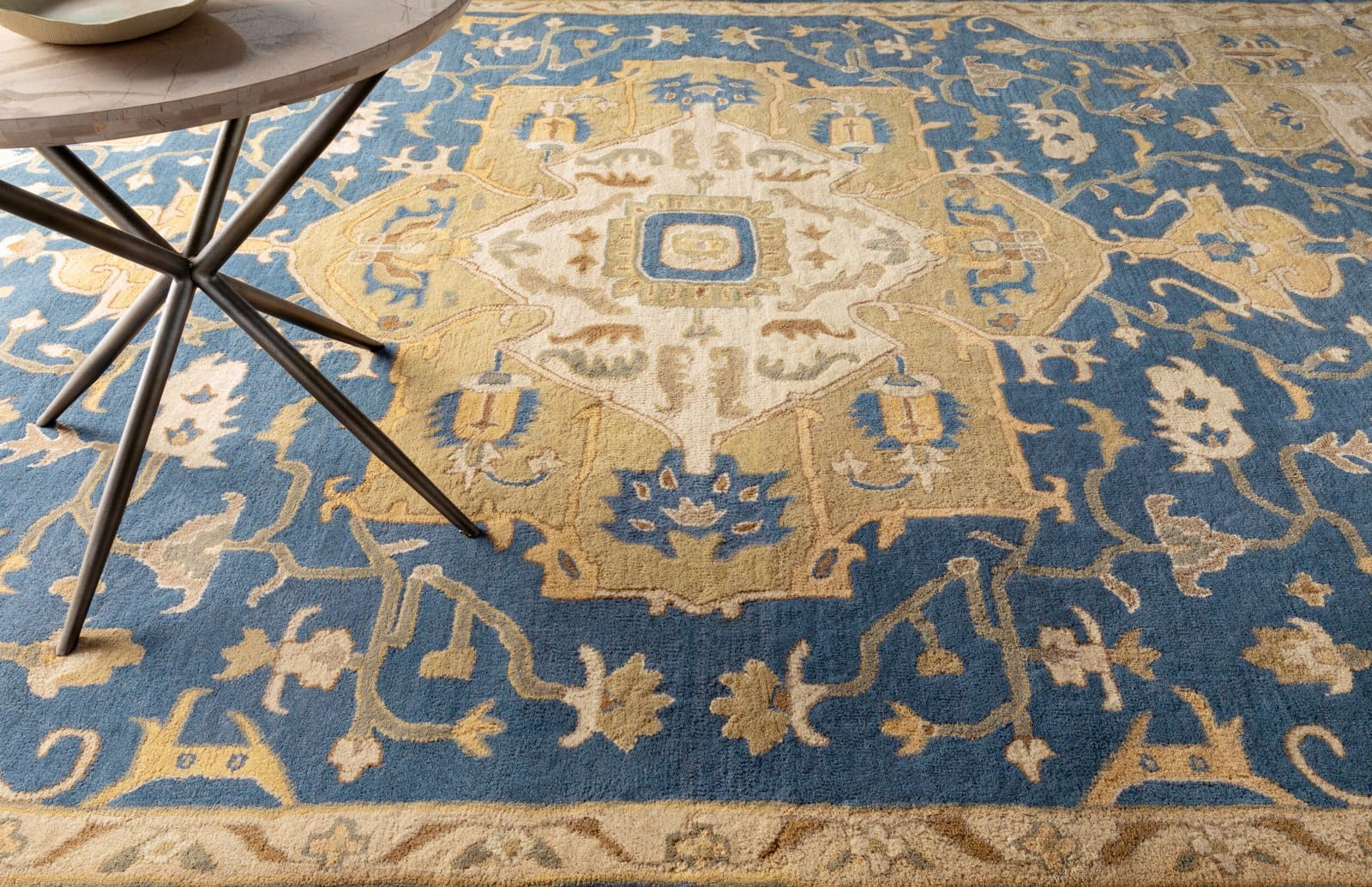 Surya Caesar Rug, Ink Blue & Tan Medallion, 10' × 14' — additional view