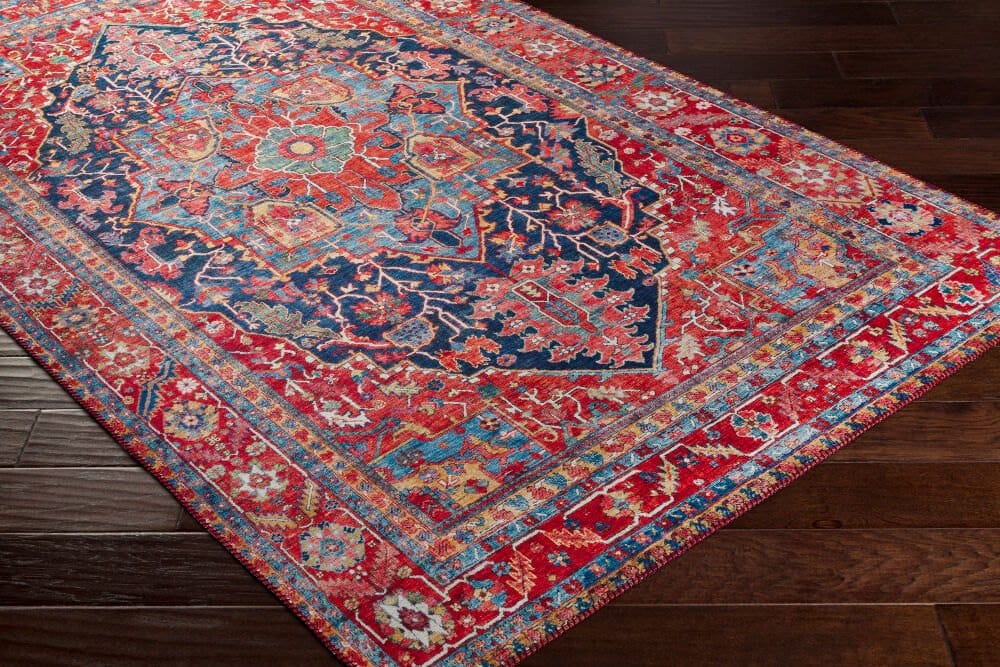 Surya Iris Rug, Red & Navy, 9' × 12' — additional view