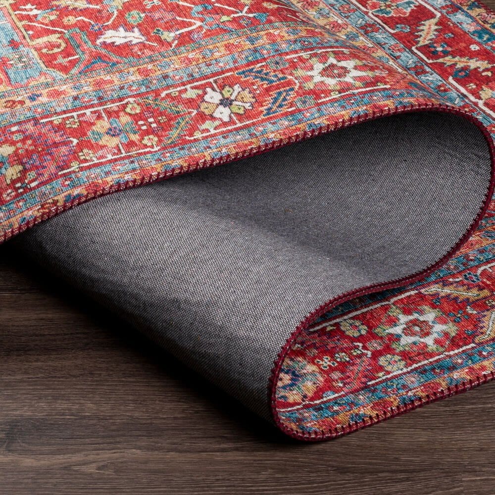 Surya Iris Rug, Red & Navy, 9' × 12' — additional view