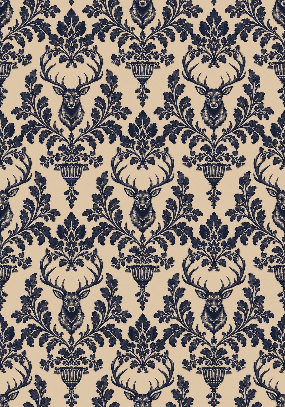 Bramblewood Stag Damask Wallpaper — additional view