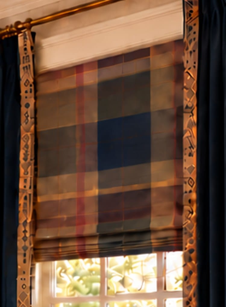 The Willowthorne Plaid Roman Shade
